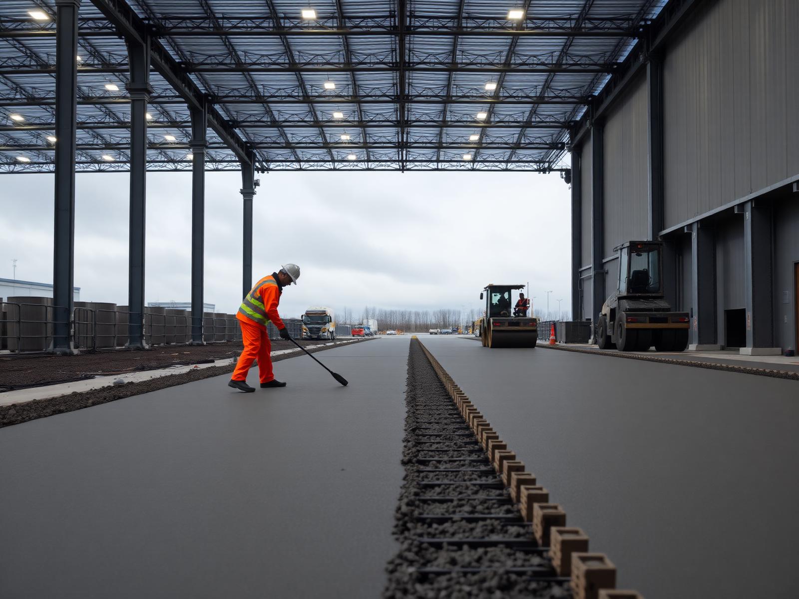 Logistics Hub Phase 2 — Full enabling works, deep drainage and FM2-grade concrete slab pour for a 45,000 sq ft distribution unit, delivered four weeks ahead of programme.